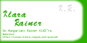 klara rainer business card